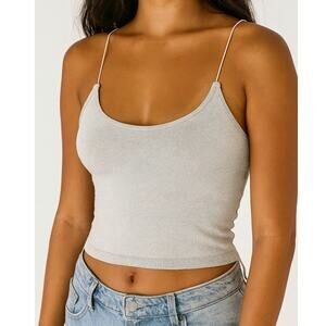 Free People Intimately Skinny Strap Brami Shimmery Crop Top